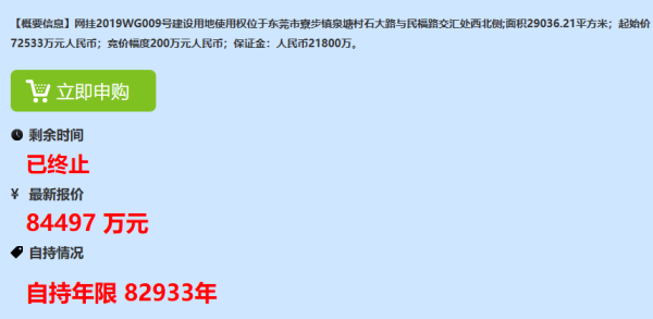 普洱东莞一商住地无人竞拍情况下，从8000万元拍至30亿元